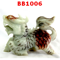 กิเลนหยกขาวคู่ตั้งโต๊ะ