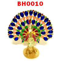 นกยูงรำแพน ตลับเครื่องประดับฝังคริสตัล