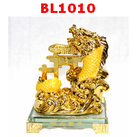 ปลาคู่ ประตูมังกร เรซิ่นเคลือบทอง