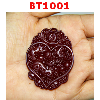 จี้รูปกวางในหัวใจ หินสีแดง