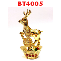 กวางยืนบนก้อนทอง ทองเหลืองชุบทอง