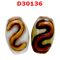 D30136 : หินDZI ลายตะขอ