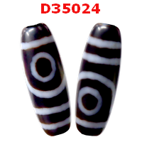 D35024 : หินDZI ลาย 2 ตา ลายลึก