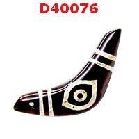 D40076 : หิน DZI รูปบูมเมอแรง ลายตามังกร