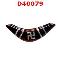 D40079 : หิน DZI รูปบูมเมอแรง ลายสวัสดิกะ