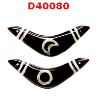 หิน DZI รูปบูมเมอแรง ลายดาว