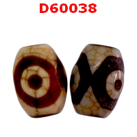 D60038 : หินDZI ลาย 3 ตา เขี้ยวเสือ