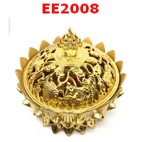 กล่องทองเหลือง รูปดอกบัวใส่กำยาน