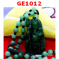 GE1012 : เทพกวนอู หยกเขียวเข้มพร้อมสร้อยหินหยก