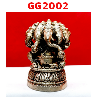 พระพิฆเนศทองเหลือง 5 เศียร ขัดเงิน