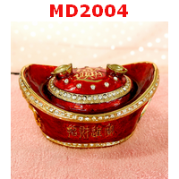 ก้อนตำลึงทองลงยาประดับคริสตัล