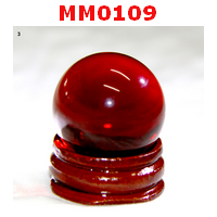 MM0109 : ลูกแก้วใสสีแดง (30mm)(W)