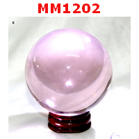 MM1202 : ลูกแก้วใสสีชมพู พร้อมขาตั้ง (60mm)(W)