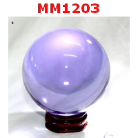 MM1203 : ลูกแก้วใสสีม่วง พร้อมขาตั้ง (60mm)(W)