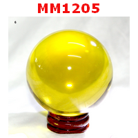 MM1205 : ลูกแก้วใสสีเหลือง พร้อมขาตั้ง (60mm)(W)
