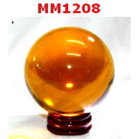 MM1208 : ลูกแก้วใสสีส้ม พร้อมขาตั้ง (60mm)(W)