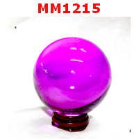 MM1215 : ลูกแก้วใส สีชมพูอมม่วง (60mm)