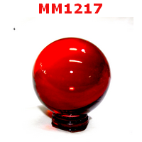 MM1217 : ลูกแก้วใส สีแดง (60mm)