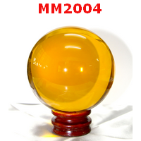 MM2004 : ลูกแก้วใส สีส้ม พร้อมขาตั้ง (100mm)