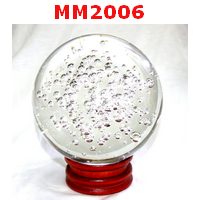 MM2006 : ลูกแก้วใส สีฟ้าคราม พร้อมขาตั้ง (100mm)