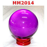 MM2014 : ลูกแก้วใส สีชมพูม่วง (110mm)