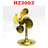 MZ3003 : พัดลมทองเหลือง สลักอักษรมงคล