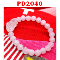 PD2040 : สร้อยข้อมือปี่เซียะโรสควอตซ์