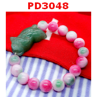 PD3048 : สร้อยข้อมือปี่เซียะหยกเขียว+หินฮกลกซิ่ว