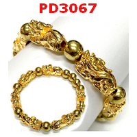 PD3067 : สร้อยข้อมือปี่เซียะโลหะทอง 6 ตัว