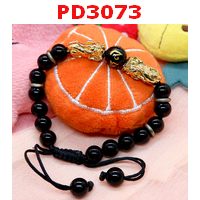 PD3073 : สร้อยข้อมือปี่เซียะคู่สีทอง+คาถาทิเบตสร้อยเชือก 
