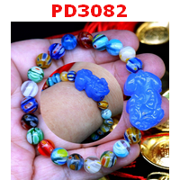 PD3082 : สร้อยข้อมือปี่เซียะหินสีฟ้า+หินลายแฟนซี