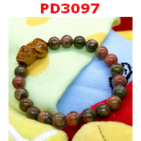 PD3097 : สร้อยข้อมือปี่เซียะหินไทเกอร์อาย+ยูนาไค้ท์