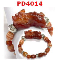 PD4014 : สร้อยข้อมือปี่เซียะหินสีแดง