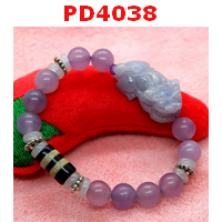 PD4038 : สร้อยข้อมือปี่เซียะสีม่วง+หินทิเบต