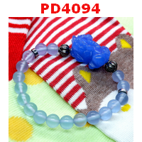 PD4094 : สร้อยข้อมือปี่เซียะหินสีฟ้า+หินมูนสโตนสีฟ้า