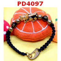 PD4097 : สร้อยข้อมือปี่เซียะทองเ+คาถา เชือกถัก