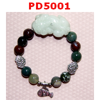 PD5001 : สร้อยข้อมือปี่เซียะหยกขาวอมเขียว