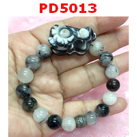 PD5013 : สร้อยข้อมือปี่เซียะอะเกต แก้วขนเหล็ก