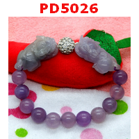PD5026 : สร้อยข้อมือปี่เซียะคู่ หยกม่วง
