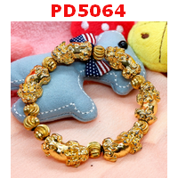 PD5064 : สร้อยข้อมือปี่เซียะโลหะทอง 6 ตัว