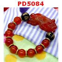 PD5084 : สร้อยข้อมือปี่เซียะหินสีแดง+คาถาทิเบต