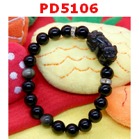 PD5106 : สร้อยข้อมือปี่เซียะหินอ๊อบซิเดียนดำ