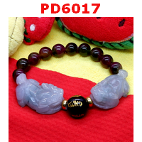 PD6017 : สร้อยข้อมือปี่เซียะหยกขาวคู่+คาถาทิเบต