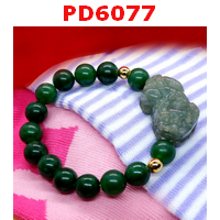 PD6077 : สร้อยข้อมือปี่เซียะหยกเขียวเทาเกรดA