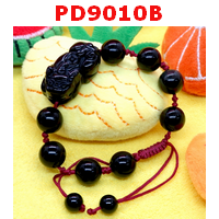 PD9010B : สร้อยข้อมือปี่เซียะหินอ๊อบซิเดียน เชือกแดง