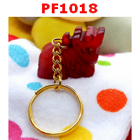  พวงกุญแจปี่เซียะหินสีแดง