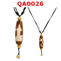 QA0026 : สร้อยคอหินทิเบต ลายเจ้าแม่กวนอิม