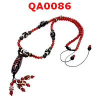 QA0086 : สร้อยคอหินทิเบต 9 ตา+หลายลาย