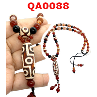 QA0088 : สร้อยคอหินทิเบต 9 ตา+หลายลาย