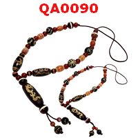 QA0090 : สร้อยคอหินทิเบตมังกรคู่+หลายลาย